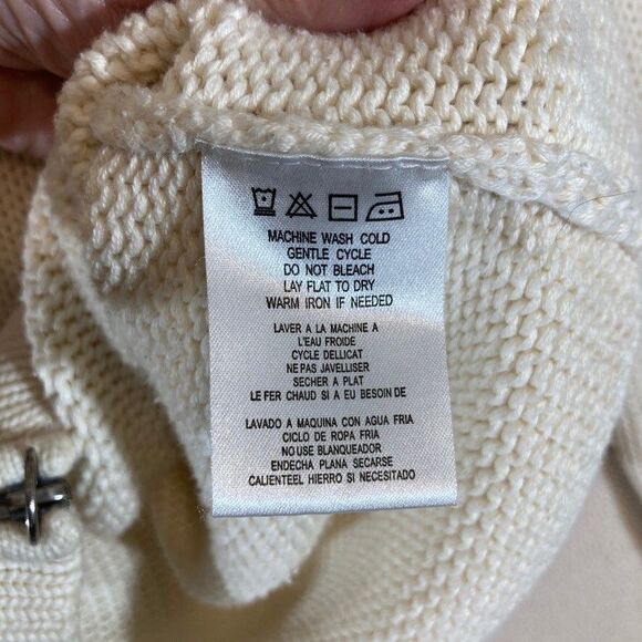 Vtg Y2K 2004 Harley Davidson Women 2X Chunky Knit Ivory Spell‎ Out Back Full Zip - Picture 5 of 15